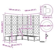 Градинска саксия 5 pcs Бял Пластмаса