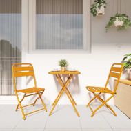 Сгъваем градински стол 2 pcs Горчица 42 x 52 x 82 см