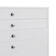 Кутия за бижута 10-слойна с държачи за часовници, бяла, 29x20,5x40,5 см