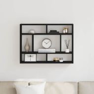 Стенен рафт, черен дъб, 75x16x55 см, инженерно дърво