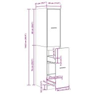 Аптекарски шкаф, черен дъб, 30x41x144,5 см, инженерно дърво