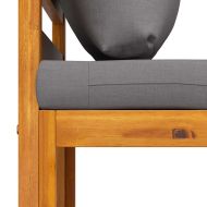 Модулен среден диван тъмносиви възглавници акациево дърво масив