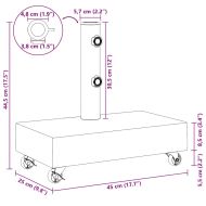 Основа за чадър, черна, 45x25x8 см, гранит