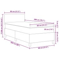 Легло с пружинирана основа Светлосив и бял 80 x 200 cm