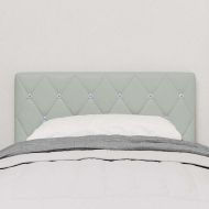 LED глава с LED ленти с таблото Светлосиво 80 cm Кадифе