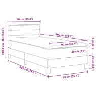 Легло с пружинирана основа с матрак Черно 90 x 200 cm текстил