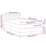 Легло с пружинирана основа с таблото Таупе 120 x 190 cm текстил