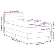 Легло с пружинирана основа Тъмен сив 90 x 190 cm текстил