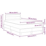 Легло с пружинирана основа Тъмен сив 120 x 190 cm текстил