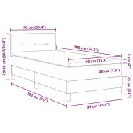 Легло с пружинирана основа с таблото Черно 90 x 190 cm текстил