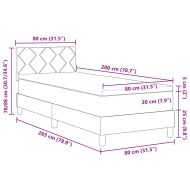 Легло с пружинирана основа с таблото Таупе 80 x 200 cm текстил