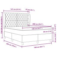 Легло с пружинирана основа Светлосиво 200 x 140 cm Кадифе