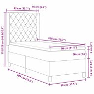 Легло с пружинирана основа Светлосиво 80 x 200 cm Кадифе