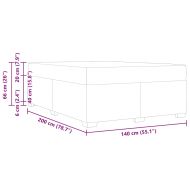 Рамка за легло с матрак Тъмен кафяв 140 x 200 cm текстил