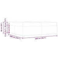 Рамка за легло с матрак Тъмен сив 200 x 200 cm текстил