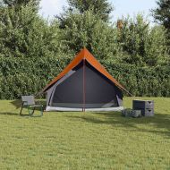 Семейна палатка с покрив Сив и оранжев 220 x 220 x 184 см
