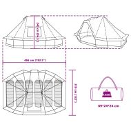 Палатка типи с покрив Зелен 466 x 310 x 240 см тафта