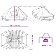 Палатка типи с покрив Сив и оранжев 680 x 430 x 270 см тафта