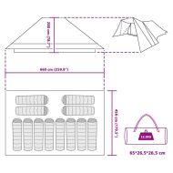 Палатка типи с покрив Синьо 660 x 456 x 200 см тафта