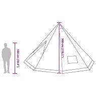 Палатка типи с покрив Зелен 560 x 560 x 300 см тафта