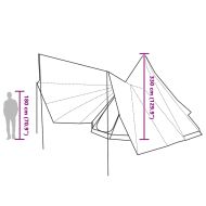 Палатка типи с покрив Зелен 510 x 690 x 330 см тафта