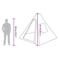 Палатка типи с покрив Синьо 383 x 338 x 217 см тафта