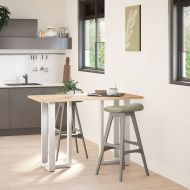 Крака за бар маса, Т-образни, 2 бр., бели, 40x35x(90-91) см, стомана