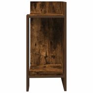 Странична маса с рафт, опушен дъб, 25,5x27x60 см