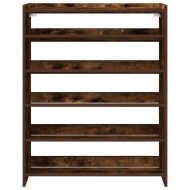 Етажерка за обувки, опушен дъб, 80x25x100 см, инженерно дърво
