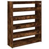 Етажерка за обувки, опушен дъб, 80x25x100 см, инженерно дърво