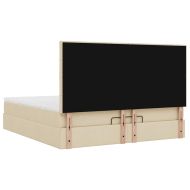 Османска легло с матрак, кремаво, 160x200 см, плат