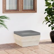 Градинска табуретка от палети с възглавница, импрегниран смърч