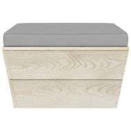 Градинска табуретка от палети с възглавница, импрегниран смърч