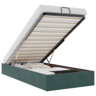 Османска рамка за легло без матрак тъмнозелена 90x190 см кадифе