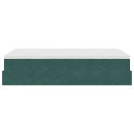 Османска легло с матрак, тъмнозелено, 120x190 см, кадифе