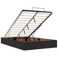 Османска легло с матраци и LED, черно, 120x190 см, кадифе