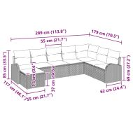 Градински Софа Комплект 8 pcs Бежово Полипропилен Ратан