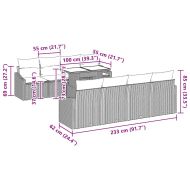 Градински Софа Комплект 7 pcs Светлосиво полиратан