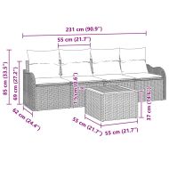 Градински Софа Комплект 5 pcs Бежов и Светло Сив полиратан