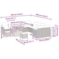 Градински Софа Комплект 13 pcs Бежово полиратан