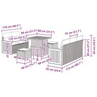 Градински Софа Комплект с възглавница 8 pcs Бежов и Светло Сив