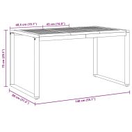 Градинска маса Сив 140 x 80 x 75 cm Солидно акациево дърво