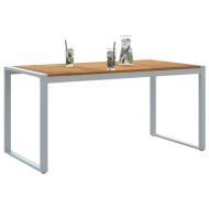 Градинска маса Сив 160 x 80 x 75 cm Солидно акациево дърво