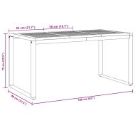 Градинска маса Сив 160 x 80 x 75 cm Солидно акациево дърво