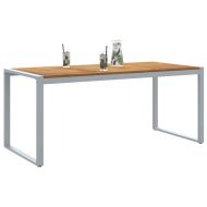 Градинска маса Сив 180 x 90 x 75 cm Солидно акациево дърво