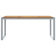 Градинска маса Сив 180 x 90 x 75 cm Солидно акациево дърво