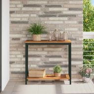 Маса за открито с рафт Естествено и черно 80 x 35 x 75 cm