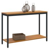 Маса за открито с рафт Естествено и черно 110 x 35 x 75 cm