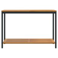 Маса за открито с рафт Естествено и черно 110 x 35 x 75 cm