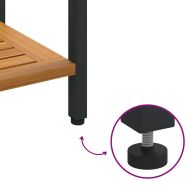 Маса за открито с рафт Естествено и черно 110 x 35 x 75 cm